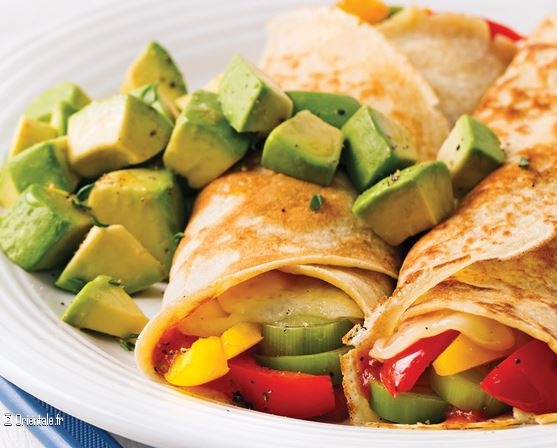 Crêpes légumes variés, chakchuka Crêpes légumes variés, chakchuka