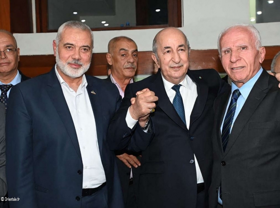 Le président Tebboune avec le leader du Fatah, Ismael Haniyeh, et le cadre du Fatah Le président Tebboune avec le leader du Fatah, Ismael Haniyeh, et le cadre du Fatah