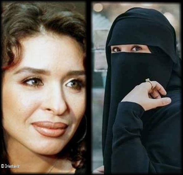 Dina (� gauche) et sa soeur tr�s pieuse portant le niqab (� droite)